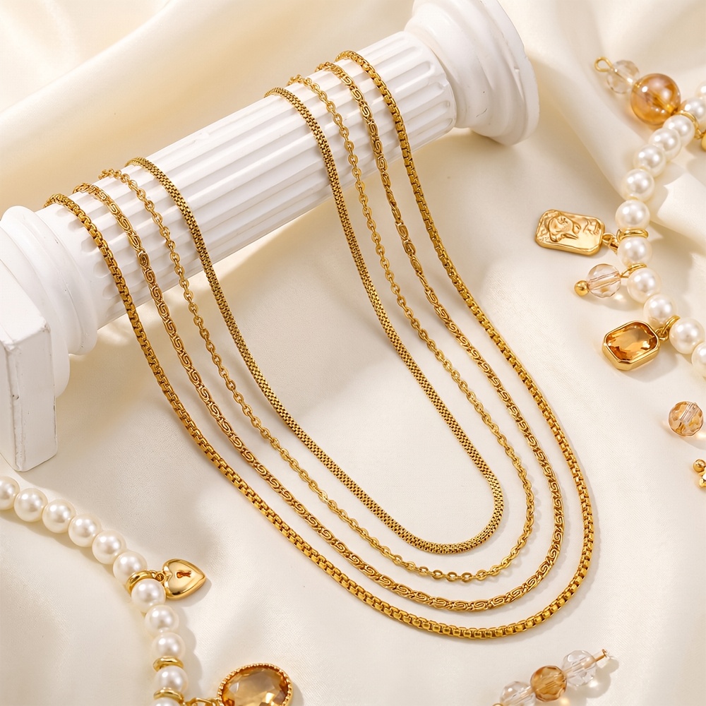 3pcs Premium Luxury Stainless Steel Women's Necklaces Set